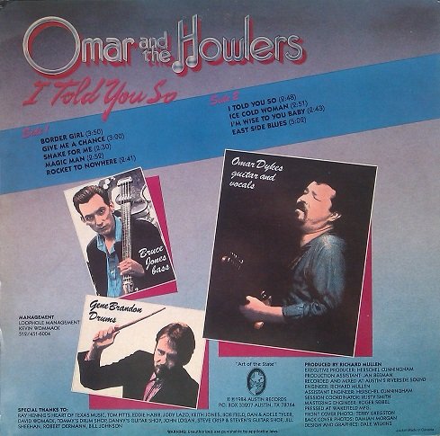 Omar & The Howlers - I Told You So (1984) [Vinyl Rip 24/192] Lossless+MP3