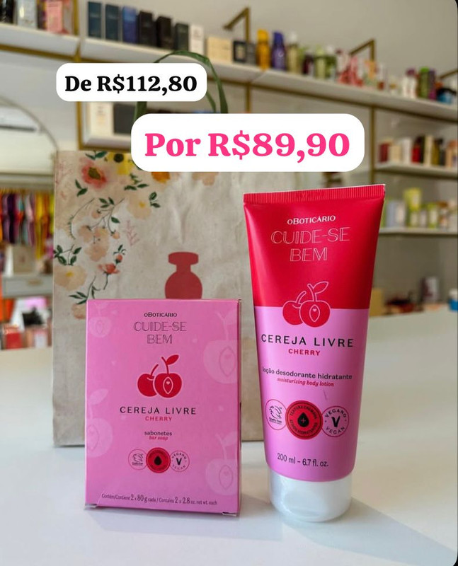 Loção Hidratante e Sabonete Cuide-Bem Cereja Livre