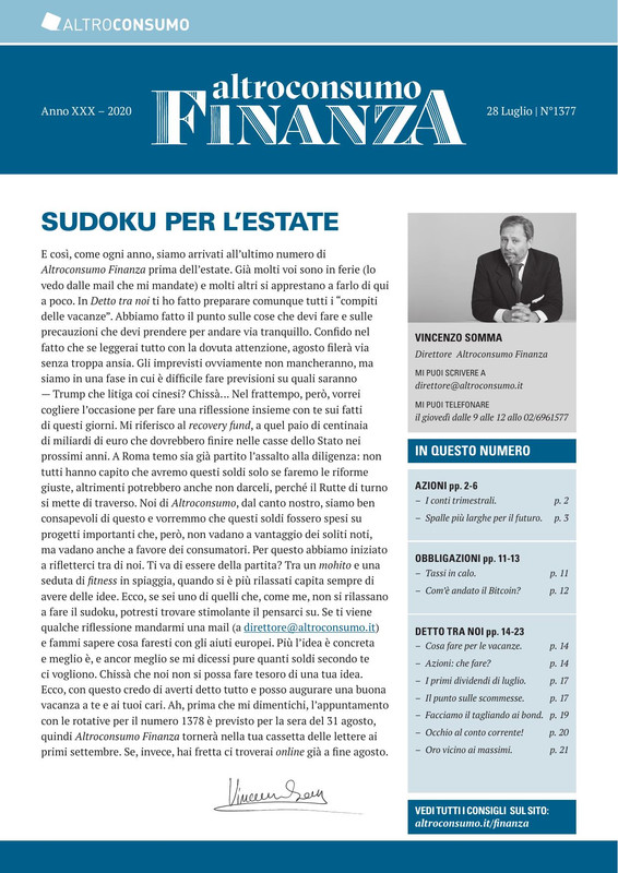 Altroconsumo Finanza N.1377 - 28 Luglio 2020