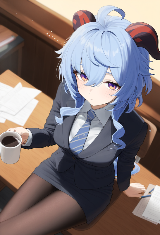 1girl, ganyu (genshin impact), genshin impact, depth of field, alternate costume s-404298551