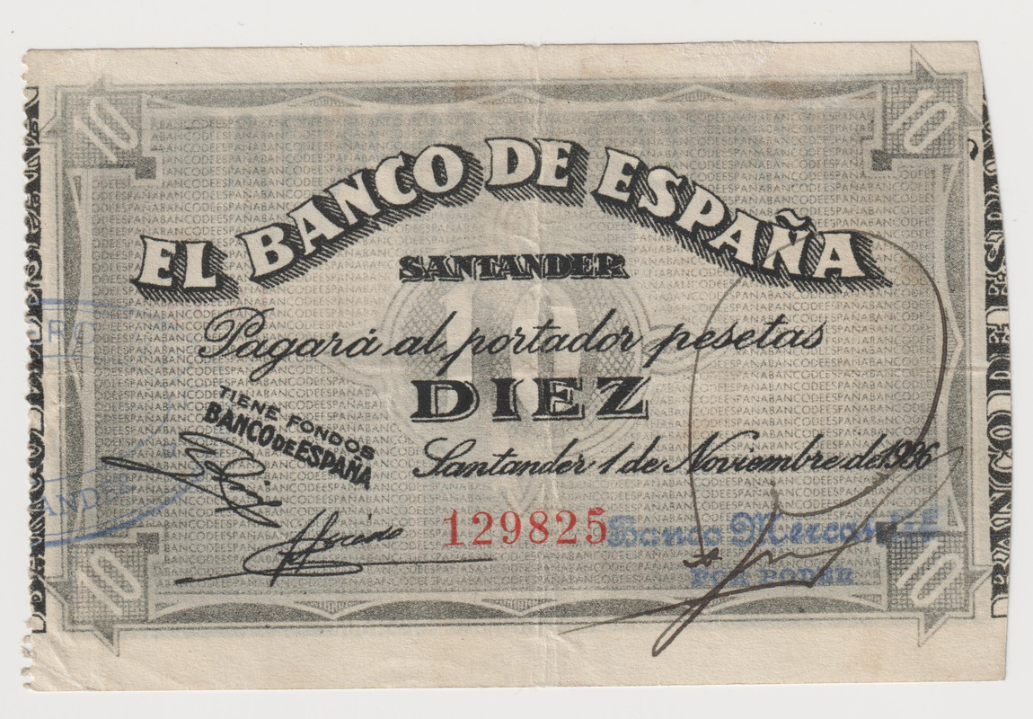 Serie Banco de España Santander, 1 de noviembre de 1936. Documento-escaneado93-11