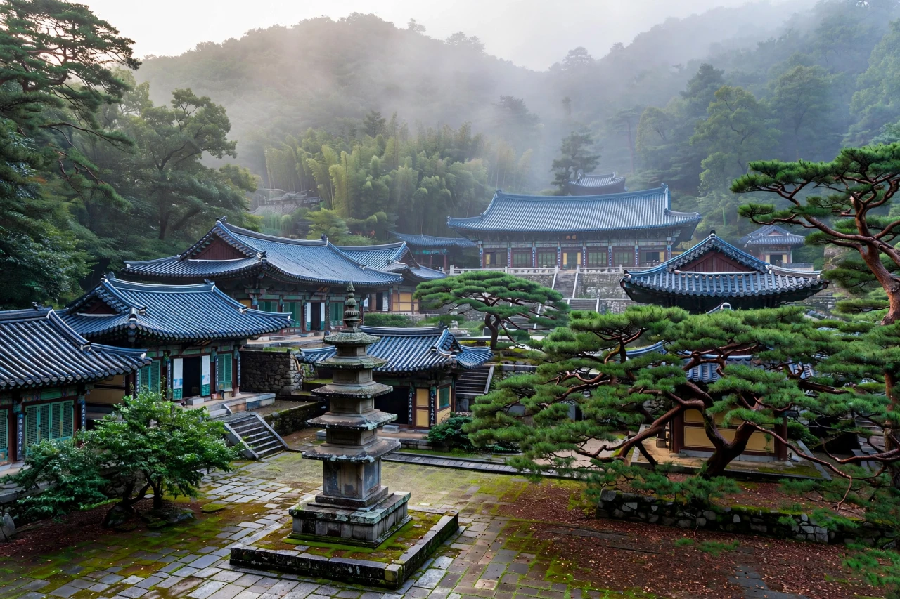 모악산 자락의 금산사 전경