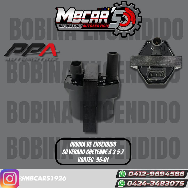 BOBINA DE ENCENDIDO SILVERADO CHEYENNE 4.3 5.7 VORTEC 95-01