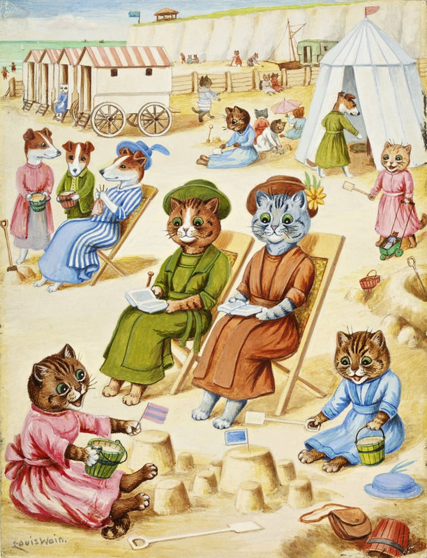 Louis_Wain_-_Holiday_Time_-_(MeisterDrucke-261597)