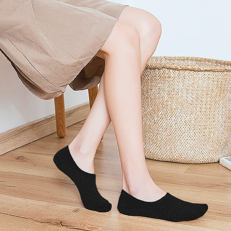 Womens 3-9 Pairs Casual Thin No Show Socks Non Slip Flat Boat Line