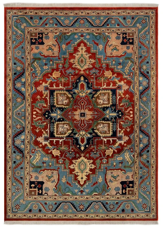 Vintage Roots Indo Tabriz Hand-Knotted Rug - Traditional knotting technique by master artisans at Bhadohi Carpets House