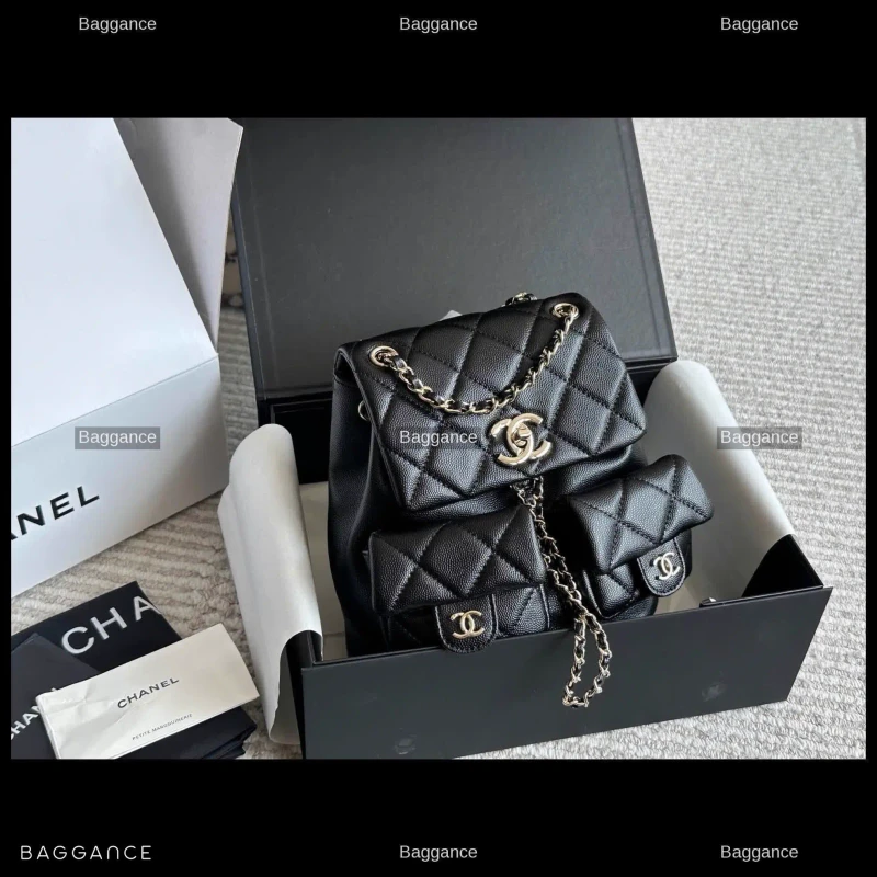 Chanel Duma Mini Backpack Black Suede Gold Hardware 20cm Fullbox - EVCHFW-004
