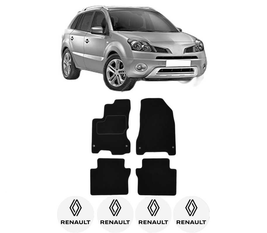 Set Covorase Presuri RENAULT KOLEOS I (HY_) din 2008, Auto, Material Textil Mocheta, 4 Stickere auto cu RENAULT
