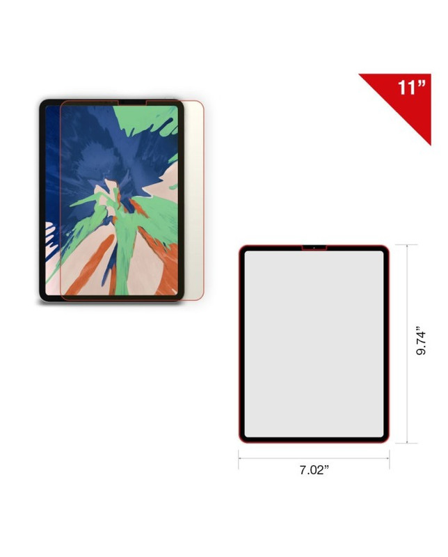 A diagram showing how to measure a tablet screen diagonally.
