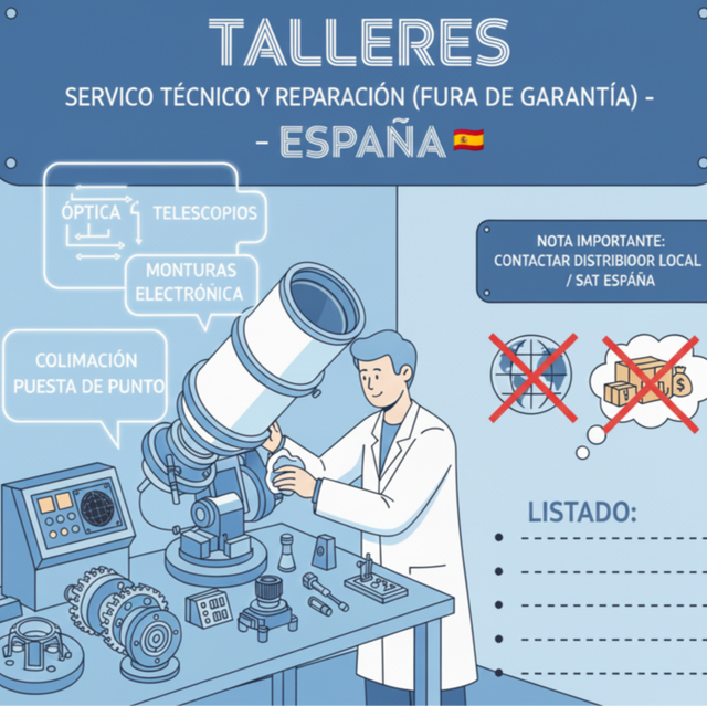 SAT taller telescopios monturas �ptica electr�nica en espa�a