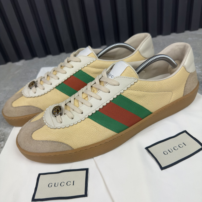 Gucci Web G 74 GG Sneakers Bees Yellow Leather 10.5 G or 11