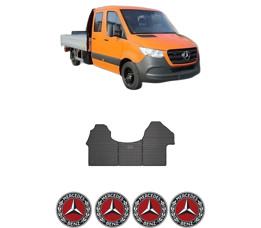 Set covorase presuri MERCEDES-BENZ SPRINTER 3,5-t Platform/Chassis (B907, B910) din 2018-2021, auto, din cauciuc thermoplastic, 4 Stickere auto cu MERCEDES-BENZ
