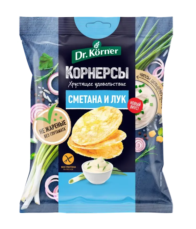 Новинка от Dr. Korner: полезные цельнозерновые чипсы