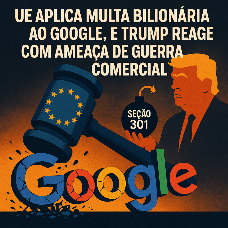 UE Aplica Multa Bilionária ao Google, e Trump Reage com Ameaça de Guerra Comercial
