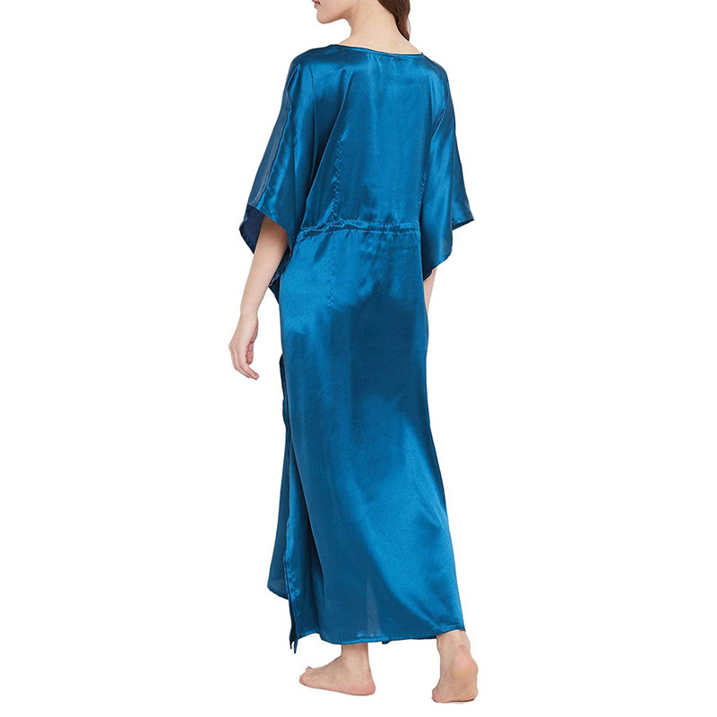 Women Satin Silk Nightdress Lingerie Sleepwear Nightgown Maxi Robe Loungewear - Picture 13 of 125