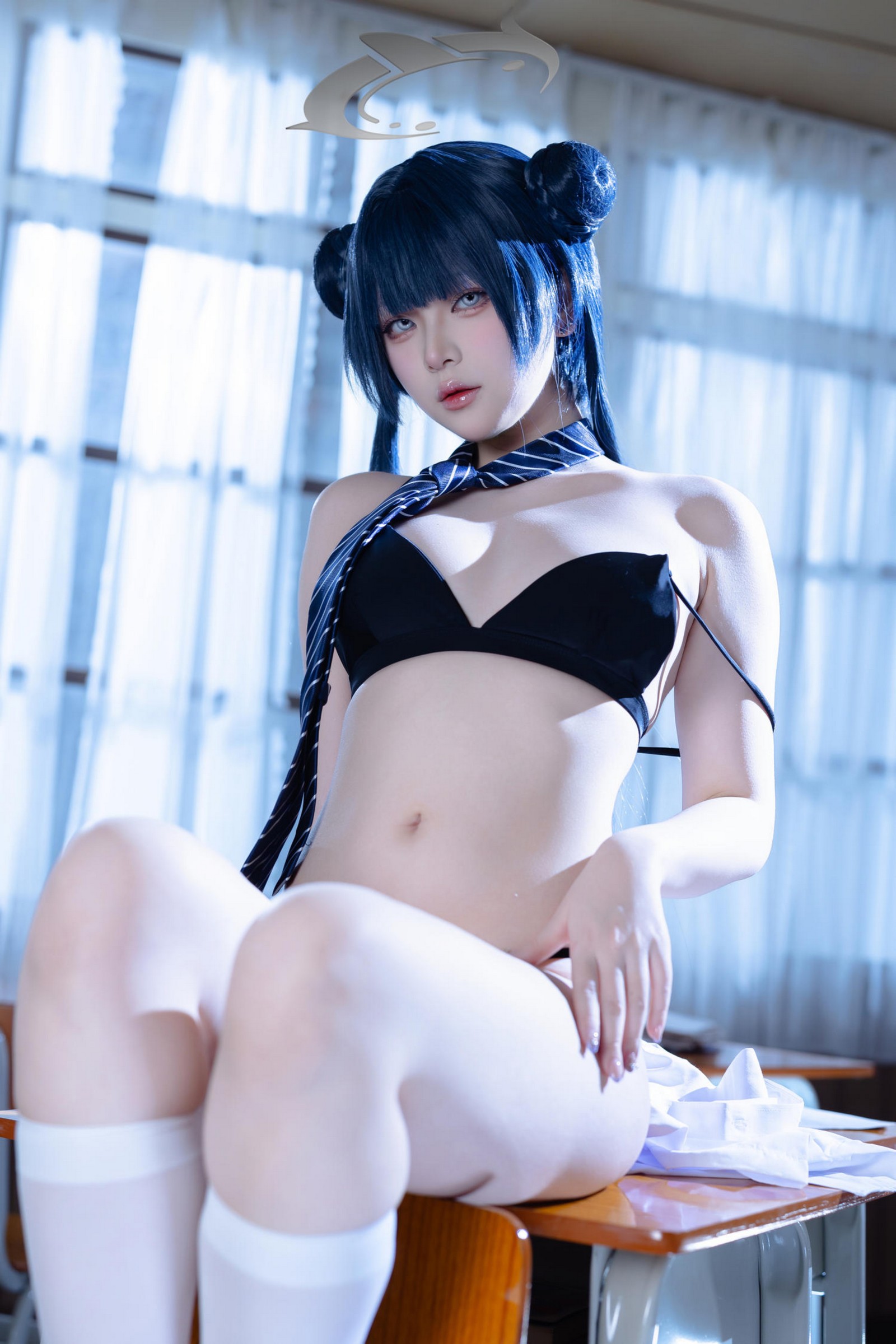 屿鱼 Yuyu 蔚蓝档案 妃咲 JK Cosplay 写真集（61P｜798MB）插图6