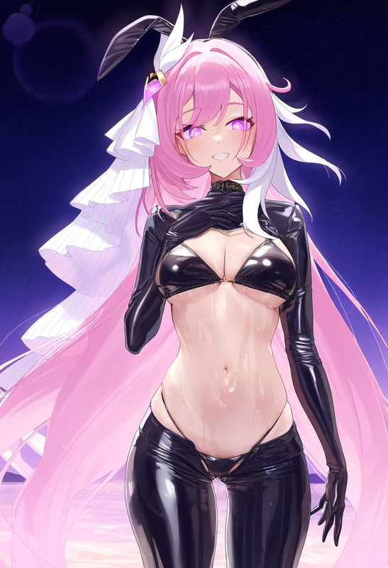 1girl, elysia (herrscher of human_ego) (honkai impact),  ohlia,   {reverse bunny s-3101848990