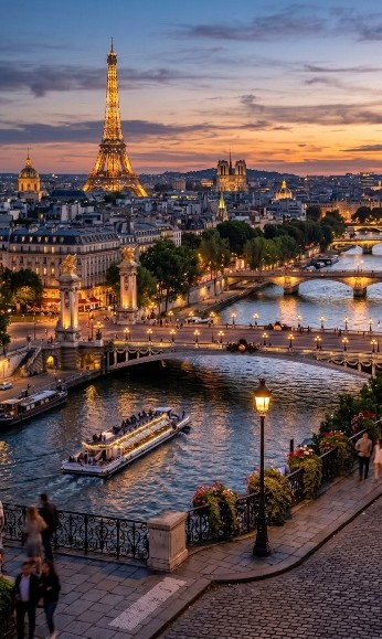 Paris — Seine River at sunset