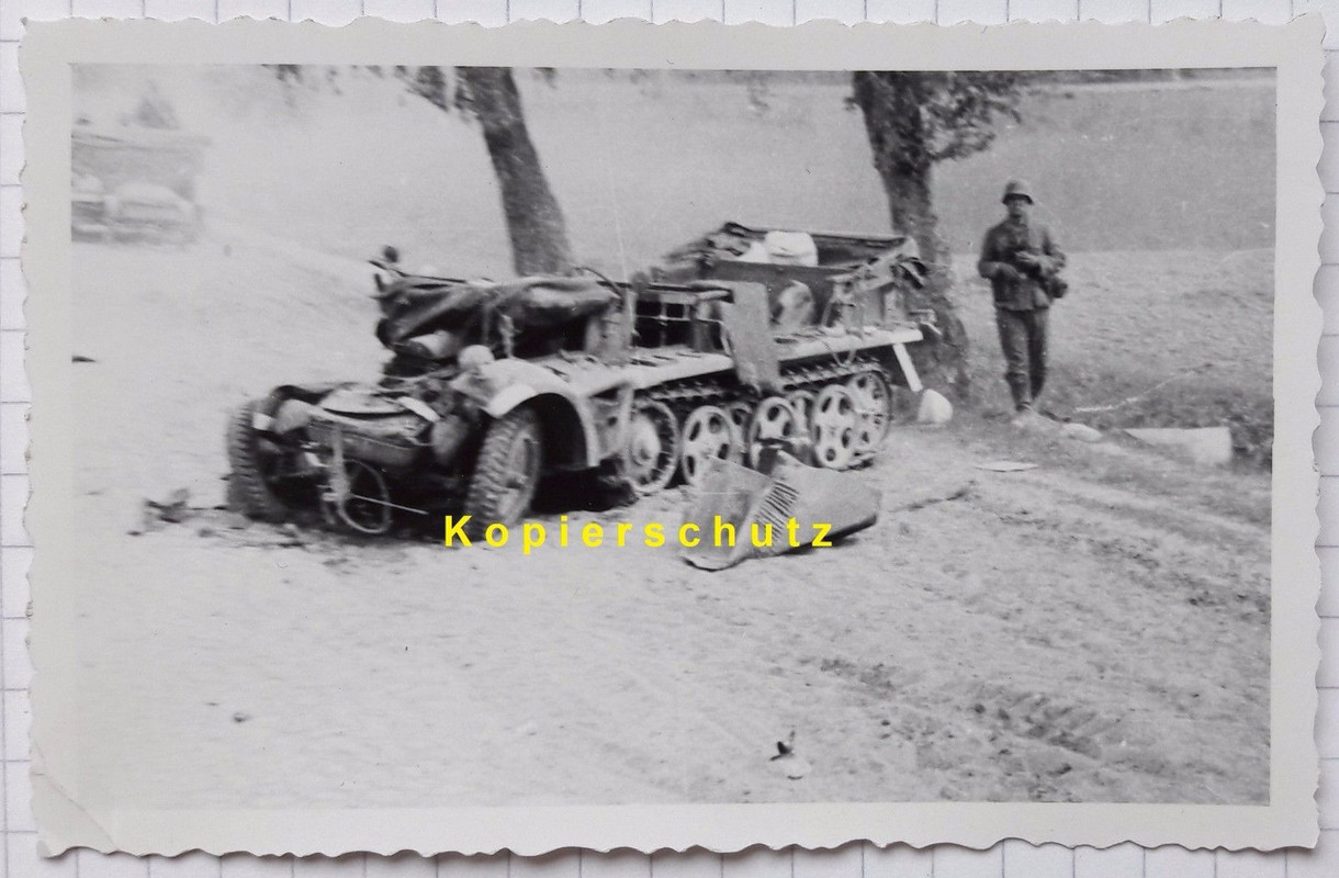 Foto zerstörte Halbkette Borgward, SdKfz Halbket