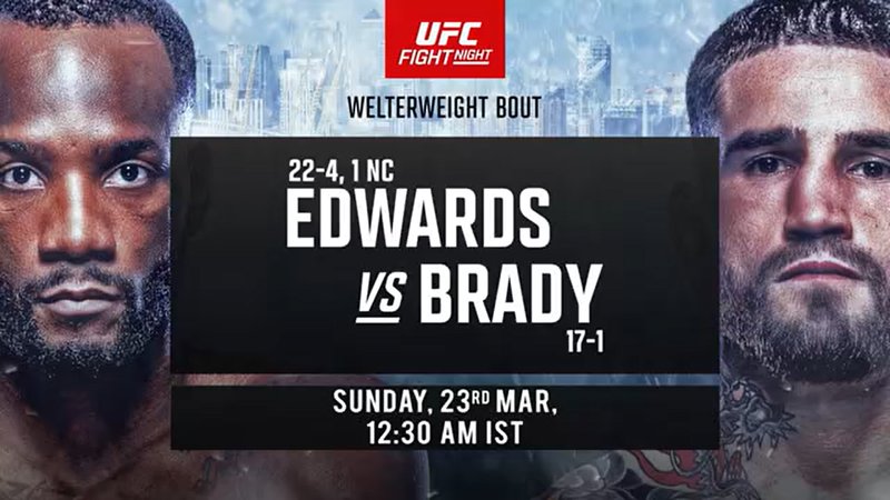 Бойна карта преди UFC Fight Night: Едуардс - Брейди