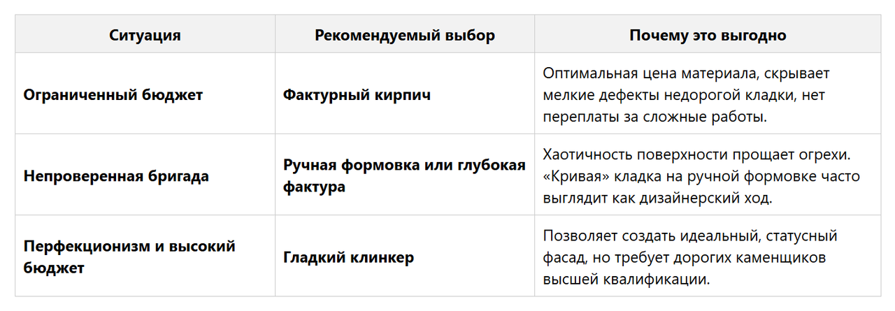 Влияние типа лицевого кирпича на бюджет стройки