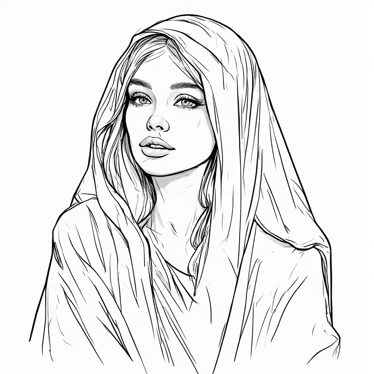 Madonna-l-Line-drawing-natural-(9)