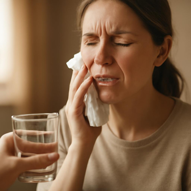 Иллюстрация мер первой помощи при зубной боли