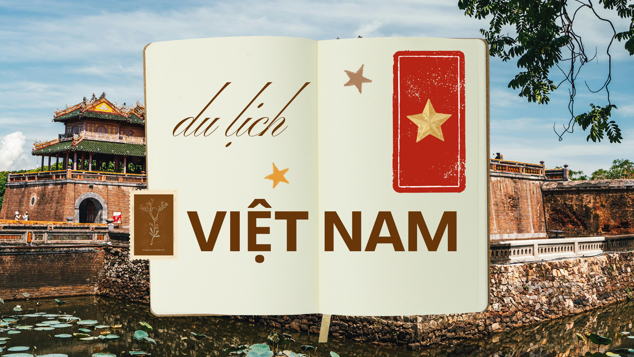 Nâu Vàng và Đỏ Cổ Điển Du Lịch Văn Hóa Việt Nam Trình Bày