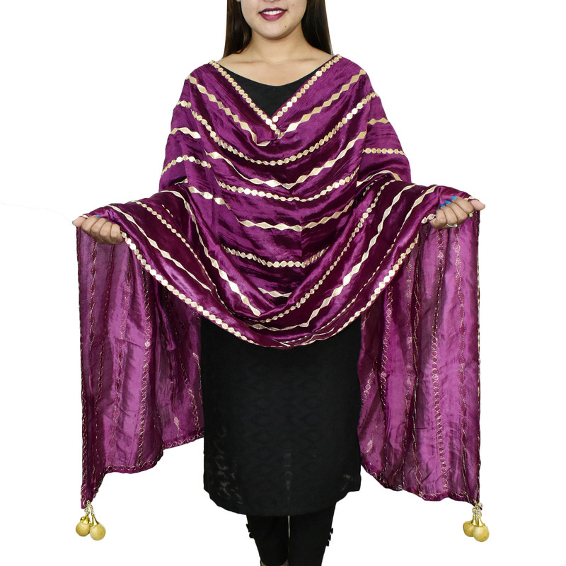 thumbnail 39  - Women&#039;s Dupatta Gota Patti Traditional Wrap Chunni Shawl Scarf Hijab For Wedding