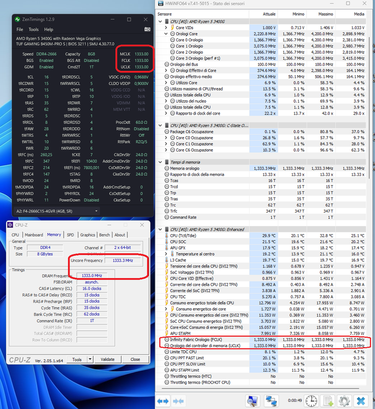 cpu z- ram DOCP(2666mhz)