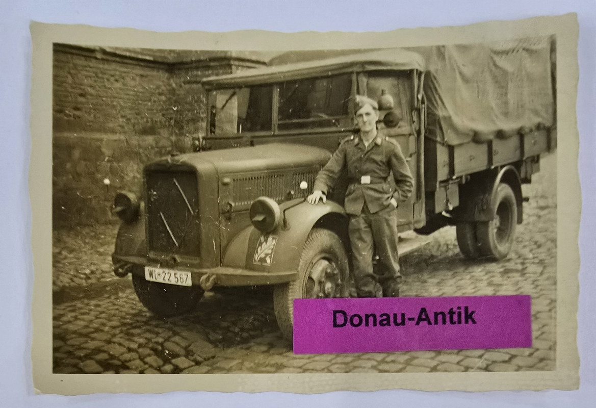 Foto Kraftwagen Pkw Lkw Technik Wappen Kennung Soldat Wehrmacht