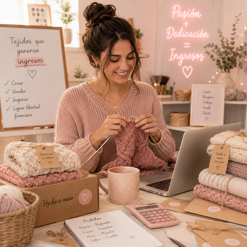 Selling knitted pieces for income