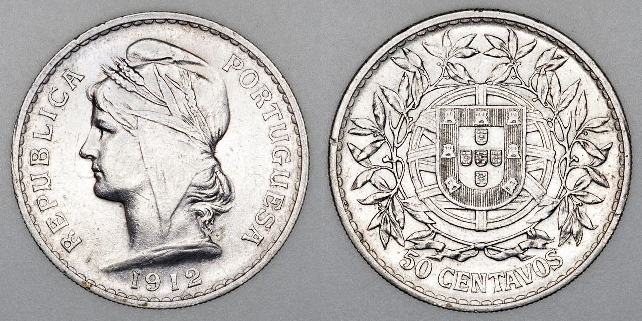Las monedas de plata de la I República Portuguesa (1910-1926). PAS6317b