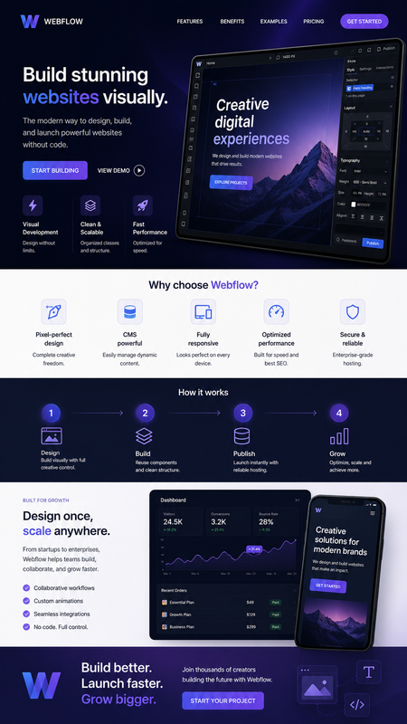 Webflow Landing Page Mockup Generator