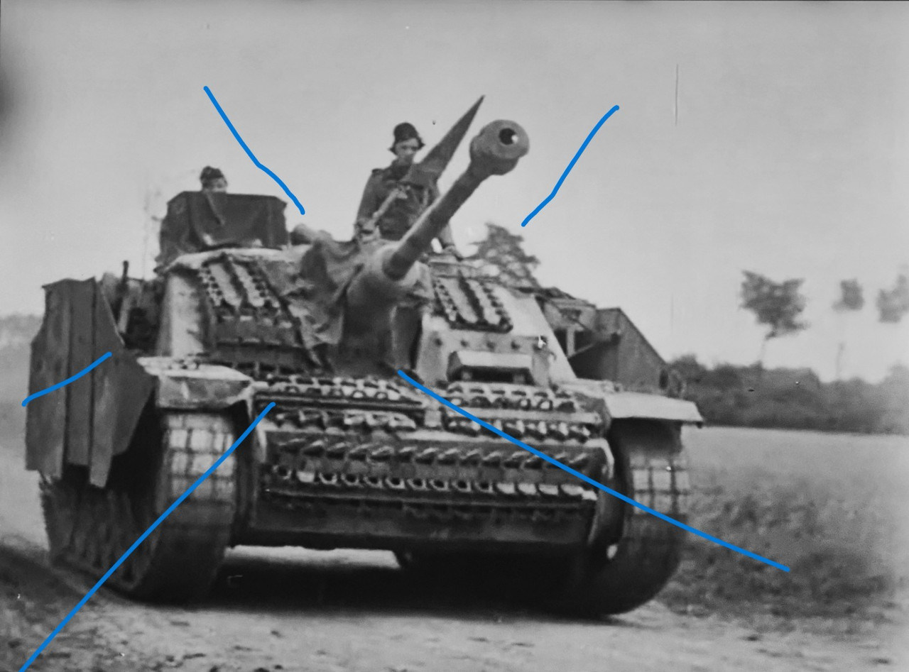 Foto Deutsche Sturmgeschütz in Normandie 1944