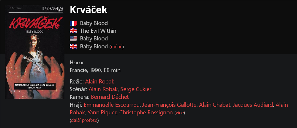 Krváček / Baby Blood (1990)