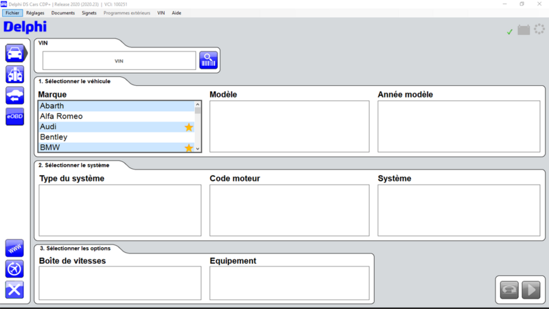 Delphi 2020.23 Menu