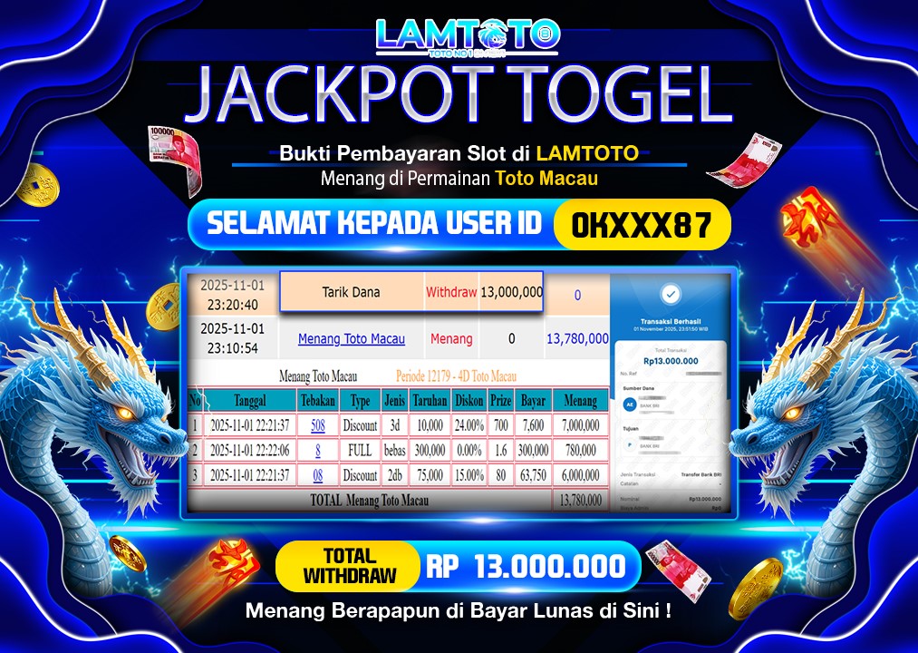 BUKTI JACKPOT LUNAS LAMTOTO