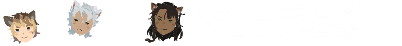 Petite bannière de Jack, Leona et Ruggie avec des symboles mignons.