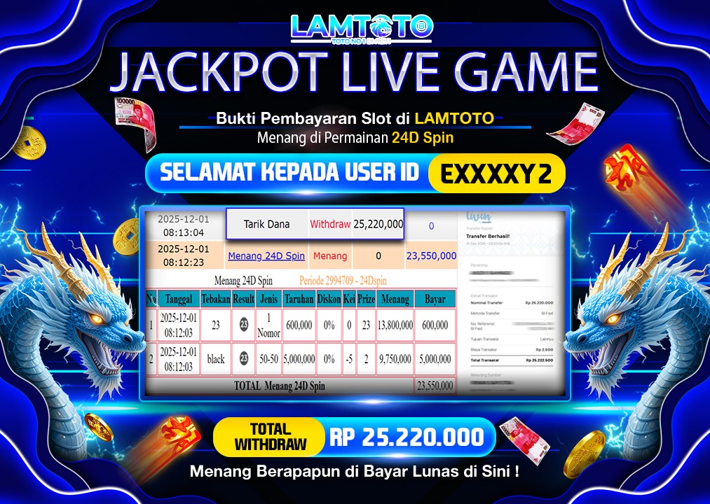 BUKTI JACKPOT LUNAS LAMTOTO
