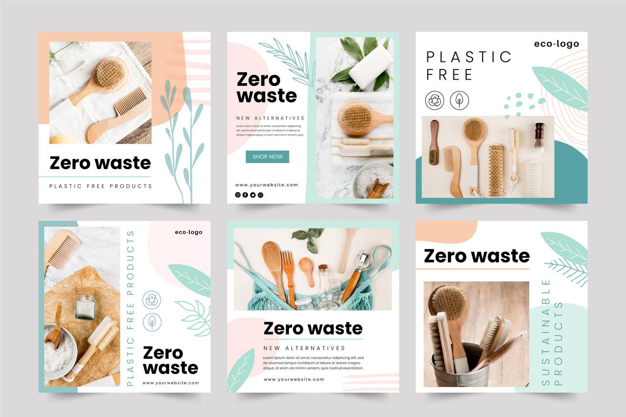 Zero waste plastic free products instagram posts