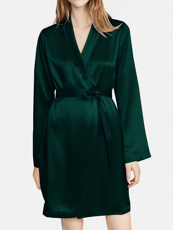 Satin Robes Bathrobe Gown Nightgown Sleepwear Lingerie Solid Robe Night Dresses - Picture 17 of 63