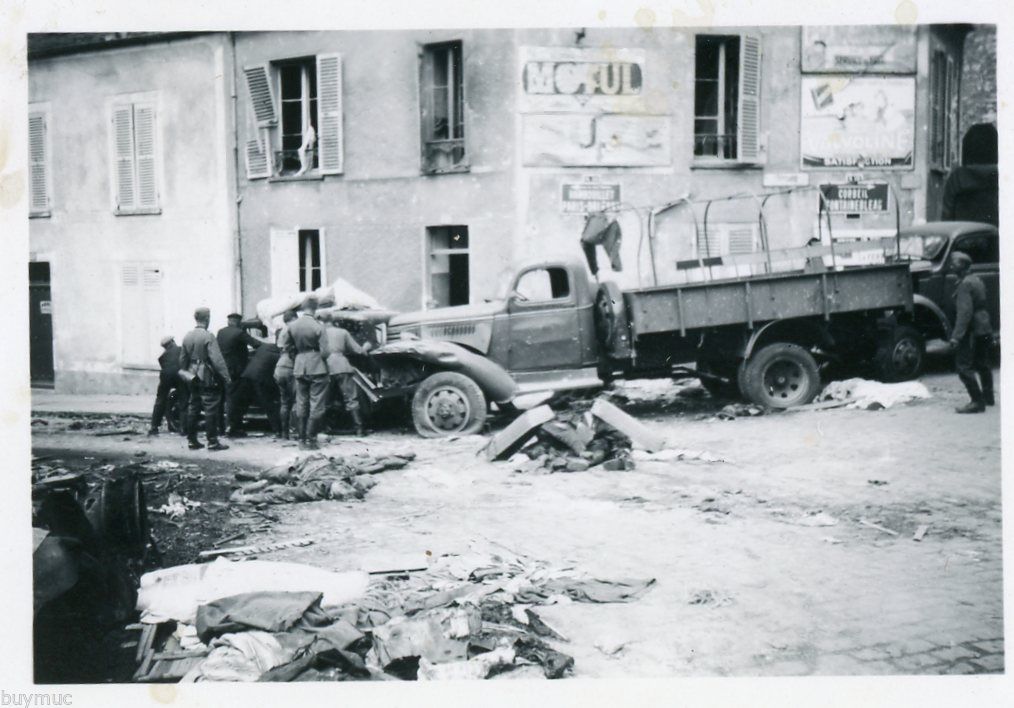 FOTO WK 2 FRANCE STRAßENSCHLACHT TECHNIK ZERSTÖR