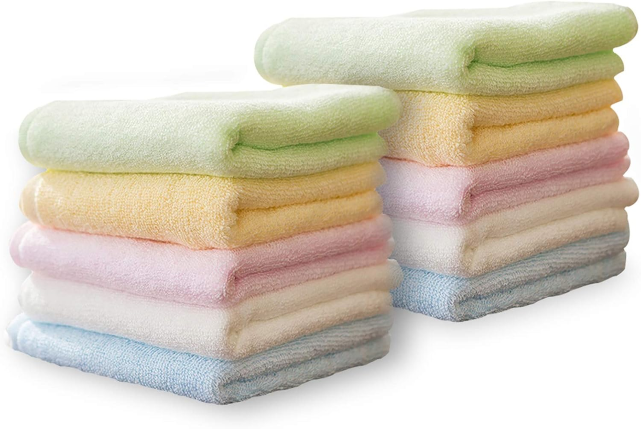 Yoofoss Luxury Washcloths 10 Pack – Ultra Soft Bamboo Baby, Face & Multi-Purpose Towels