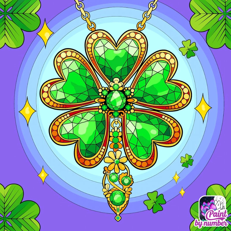 Clover Necklace Sourced From Paint By Number