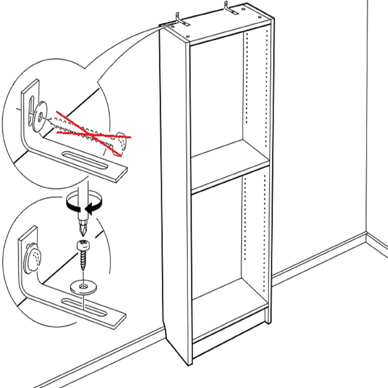 Details About Ikea Anti Tip Billy Bookcase Safety Bracket Chest Of Drawers Child Secure