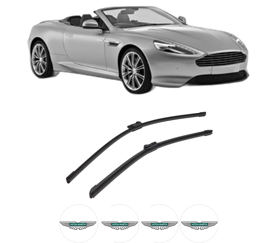 Set stergatoare auto ASTON MARTIN VIRAGE Volante din 2011-2012, pentru parbriz auto, 2 bucati, Bosch Aerotwin, din cauciuc siliconat rezistent, 4 Stickere Auto ASTON MARTIN