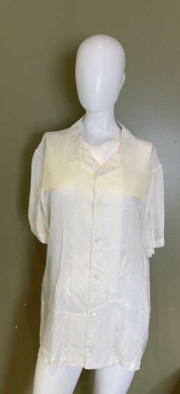 HELMANT LANG WHITE COLLAR BUTTON DOWN SHIRT WOMENS LARGE