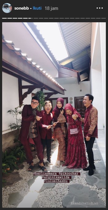 Barlie Asmara di lamaran Dian Pelangi (TribunStyle.com/ Instagram @sonebb)