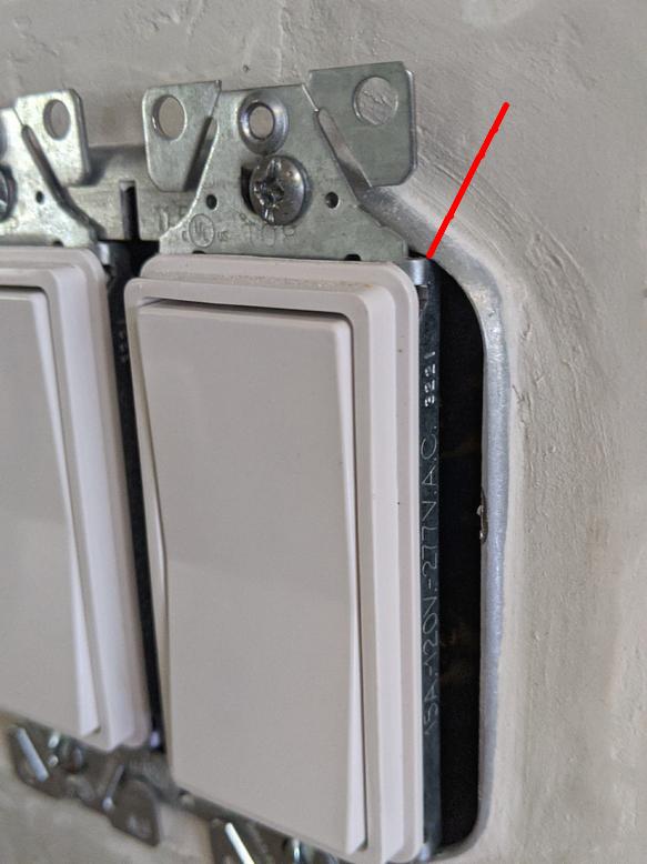 Decora switch flange interferes with 2 gang metal mud ring | DIY Home ...